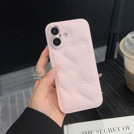 ハートキルティング iPhone17ProMax/17Proケース カメラ保護 レザー iPhone17/Airカバー エレガント 高品質耐衝撃 [M5827]