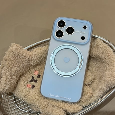 360度回転可MagSafeリング iPhone17/17プロケース ハート柄 iPhone17Promax/16Pro/15ケース グラデーションカラー 耐衝撃頑丈[M6093]