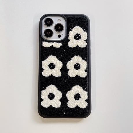 刺繡花柄 iphone14/13pro/12カバー 柔らかい  iphoneXs/11カバー  ブラック  温かい  キュート ギフトにいおすすめ M1352