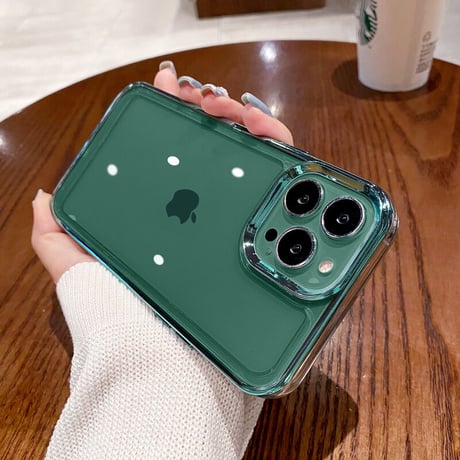 【iPhone16対応】黄ばまないアイフォン15pro/14promaxケース 高透明  高級感 メッキ 耐衝撃加工[M2260]