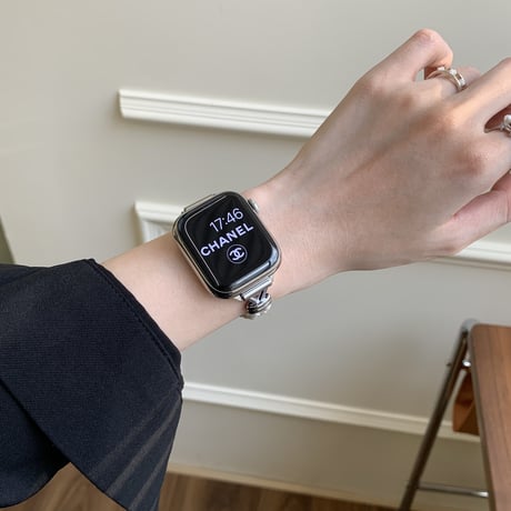 パールチェーン AppleWatchバンド エレガント 高品質高級感 アップルウォッチ10/9 ベルト Ultra3/2/1 Series 10/9/8 SE3/2/1 セレブ愛用 [M5540]