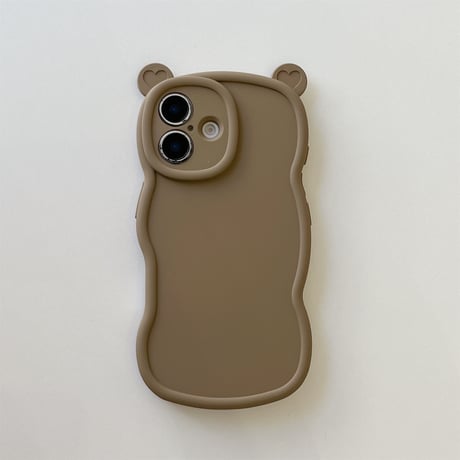 耳付 シリコン iPhone16pro/16plusケース うねうね iPhone15pro/14/13proカバー シンプル 可愛い [M4972]