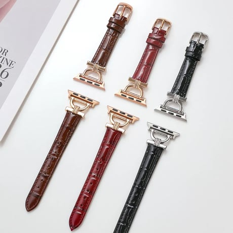 ワニ革  AppleWatchバンド 高級感高品質 AppleWatchベルト Series 12/11/10/9/8 SE3/2  Ultra4/3/2/1 上品エレガント[M6724]