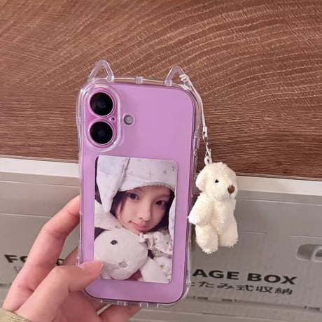 猫の耳 iPhone16/16Proケース 高透明 iPhone15Plus/14pro/SEカバー フィット感 推し活におすすめ 自由アレンジ[M5363]