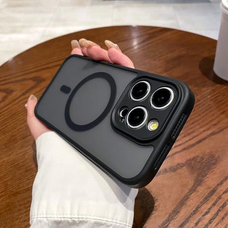 指紋防止 iPhone15Pro/15promaxケース Magsafe対応 iPhone14pro/13promaxケース 軽量 頑丈気[M4481]
