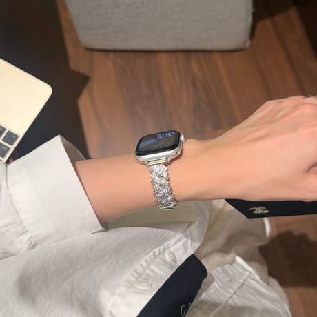 上品ダイヤ AppleWatchバンド 美しい AppleWatchベルト Series 11/10/9/8 SE3/2  Ultra3/2/1 輝きメタルリック 高級感たっぷり[M6529]