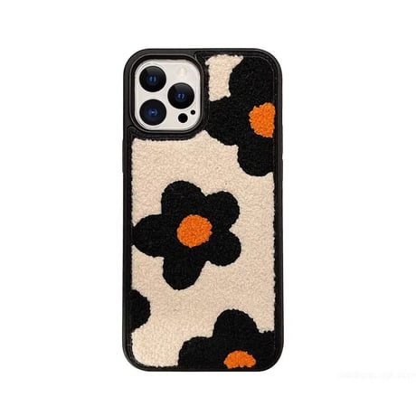 秋冬人気  iPhone16/15Proケース 刺繡 花柄 iPhone14/13pro/12カバー 高級感 女子に人気 ギフトも最適 [M3568]