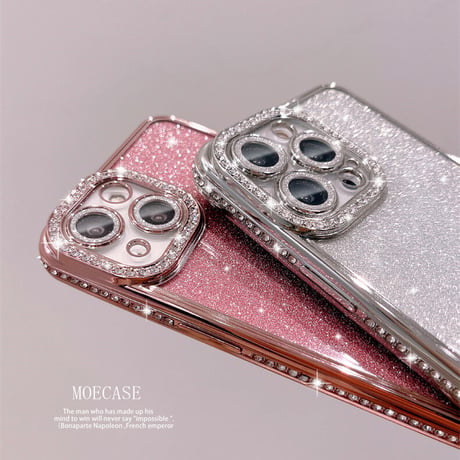 ジュエリー iPhone14pro/14promaxケース キラキララメシール付 iphone13/12/11promaxカバー  オシャレ 高級感 ガールズに大人気[M2388]