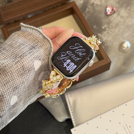 ダイヤハート  AppleWatchバンド メタル AppleWatchベルト Series 11/10/9/8 SE3/2  Ultra3/2/1 高級感高品質 贅沢[M6370]