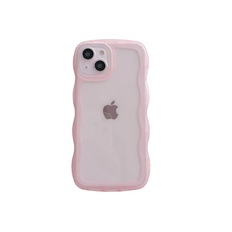 ウェーブ型 iPhone15/16proケース うねうねクリア iPhone14pro/13/SE第3世代カバー 落下防止[M3480]