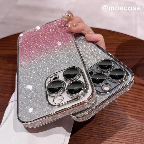 キラキラ iPhone15/15plus/15proケース オシャレ ラメ入り iPhone14/13proカバー  カメラ保護カバー付 綺麗 女子力アップ [M3560]