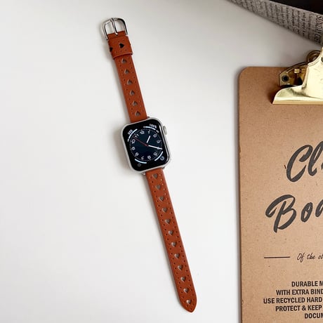 本革 Apple watchベルト 透かし彫り ハート アップルウォッチバンド Ultra series8 7 6 5 4  3 2 SE SE2 高品質高級感[M4885]