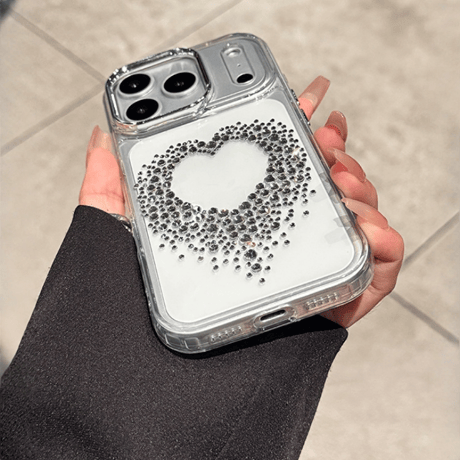 ダイヤハート iPhone17/17ProMaxケース 高透明 iPhoneAir/17Pro/16Proケース おしゃれ 輝く キラキラ 丈夫[M5721]