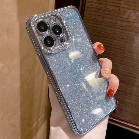 ジュエリー iPhone14pro/14promaxケース キラキララメシール付 iphone13/12/11promaxカバー  オシャレ 高級感 ガールズに大人気[M2388]