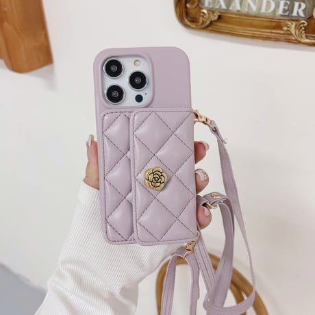 カード収納/小銭入れ iPhone15/15proケース レザー アイフォン13/12/11proケース ストラップ 高品質 有名人愛用[M3502]