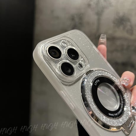 キラキラ MagSafeスタンド iPhone15pro/15promaxケース  クリア iPhone14Pro/13/12カバー 綺麗 女子力アップ コスパ最強[M3708]