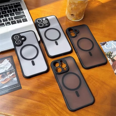指紋防止 iPhone16Pro/16Promaxケース MagSafe対応 iPhone15Pro/14Pro/13カバー シンプル マット [M4581]