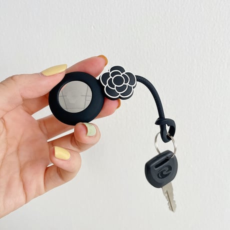 可愛い花 airtagsケース  高品質 シリコン airtags保護カバー  リング付き  お揃いソフトケース 紛失防止[M1768]