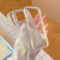 高透明耐衝撃 iPhone17Pro/17ケース 多彩フレーム シンプル風 iPhone16ProMax/15Pro/14カバー 黄ばまない[M6409]