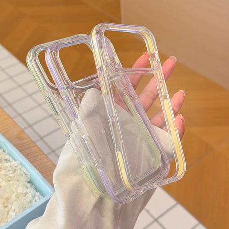 高透明耐衝撃 iPhone17Pro/17ケース 多彩フレーム シンプル風 iPhone16ProMax/15Pro/14カバー 黄ばまない[M6409]