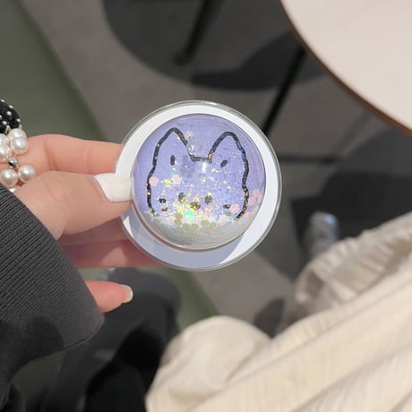 動くグリッタースマホグリップ 動物柄 キラキラ 綺麗 マグネット式タイプ 便利 おしゃれ 可愛い ギフトに最適[M5265]