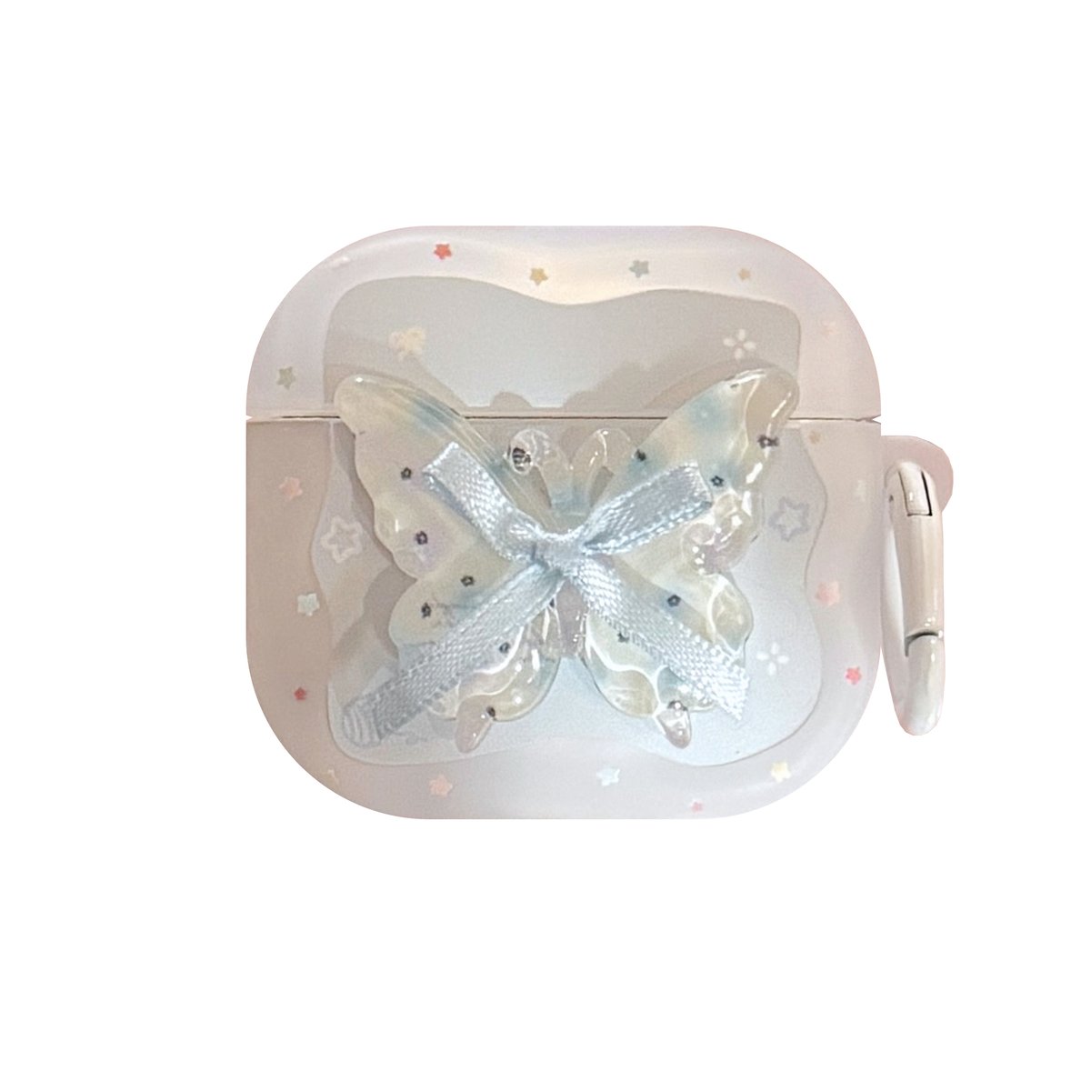 蝶デコ Airpods Pro3ケース ホワイト Airpods 4/3カバーケース Airp