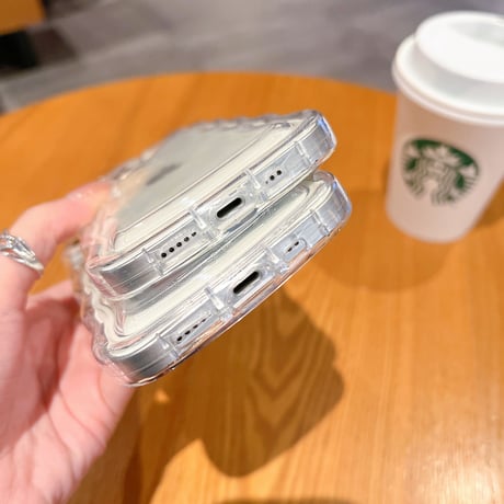 クリア iPhone17e/17Pro/16/15proケース  うねうね シンプル風 アイフォン14pro/13/12/11カバー 落下防止 定番 使いやすい [M2775]
