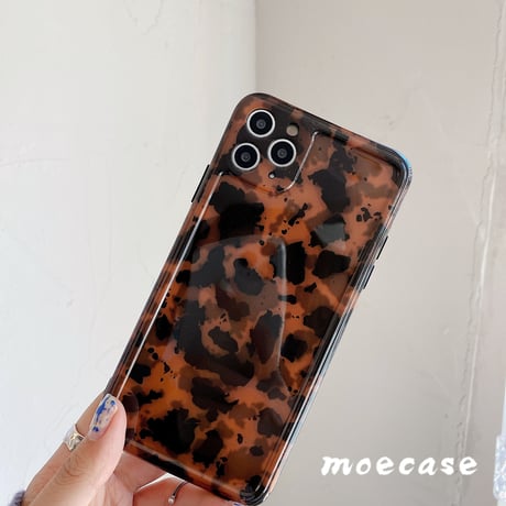 琥珀色 ヒョウ柄iphone12mini/proケース ツヤ有り豹柄アイフォン11プロ/SE2カバー シンプル風 ガールズ 6.1インチケースM170
