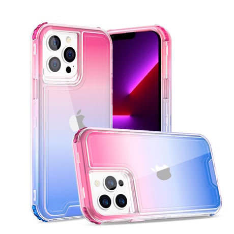 耐衝撃おしゃれ アイフォン14Plus/14proカバー グラデーションカラー iphone13/12pro/11ケース 黄ばまない  頑丈 耐久性あり[M2223]
