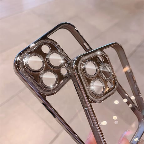 カメラ全面保護 iPhone14pro/14promaxケース キラキラおしゃれ iphone13/12カバー  滑り止め加工 黄ばまない[M2332]