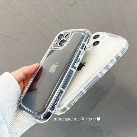 耐衝撃 透明iPhone14/15ケース クリアアイフォン13/12proカバー 全面保護 使いやすい 落下防止枠 トレンド [M2778]