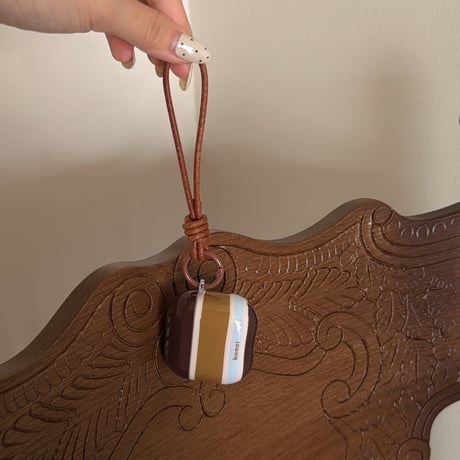 カラーブロッキング AirpodsPro3ケース ストライプ柄 エアポッズ4/3  AirpodsPro2/Proカバー  皮ストラップ シック ギフトにおすすめ [M6209]
