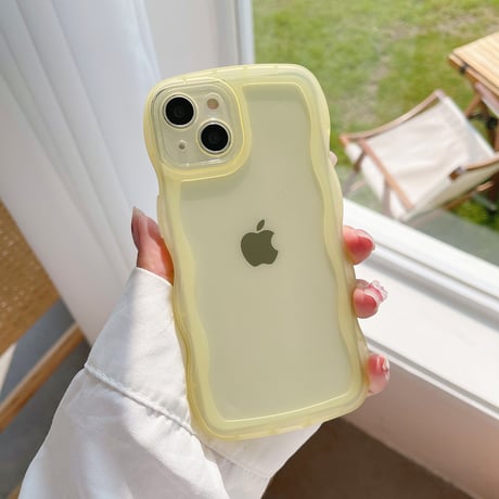 ウェーブ型 iPhone15/16proケース うねうねクリア iPhone14pro/13/SE第3世代カバー 落下防止[M3480]
