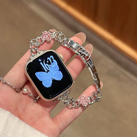 オシャレ花 AppleWatchバンド エレガント メタル アップルウォッチSeries11/10/9 ベルト Ultra3/2/1  SE3/2/1 高品質高級感 [M5783]