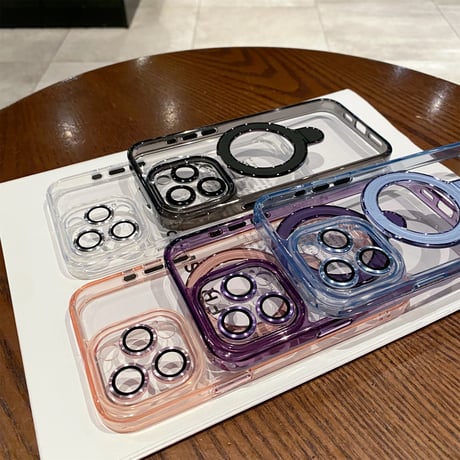 黄ばまない iPhone15pro/15promaxケース  MagSafeリングスタンド レンズフイルム iphone14/13pro/12カバー 耐衝撃 高機能[M4137]
