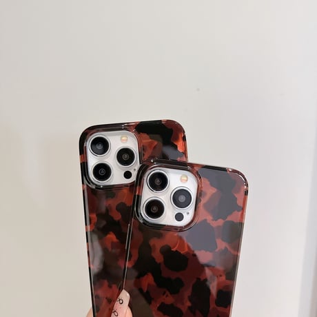 べっ甲 iPhone15/15proケース 透明感 レトロ感 iPhone14/13pro/12promaxケース クール  高級感[M4122]