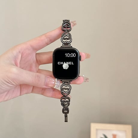 ダブルハート  AppleWatchバンド ダイヤ メタル AppleWatchベルト Series 11/10/9/8 SE3/2  Ultra3/2/1 高級感高品質[M6381]