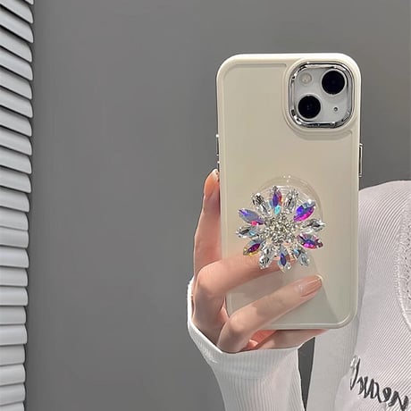iPhone15/15Proケース  ダイヤモンドグリップ  おしゃれ キラキラ アイフォン13/12Pro/11ケース  スタンド機能 ガールズに人気[M3537]