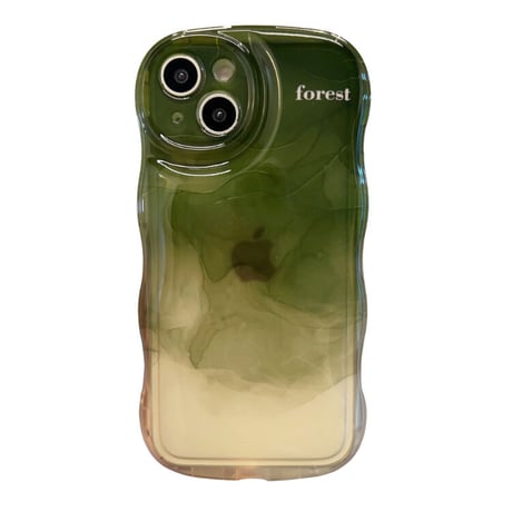 暈し染め 抹茶グリーン iphone14pro/13ケース 頑丈 iPhone12/11カバー 可愛い レンズカバー付 落下防止 シンプル[M2718]