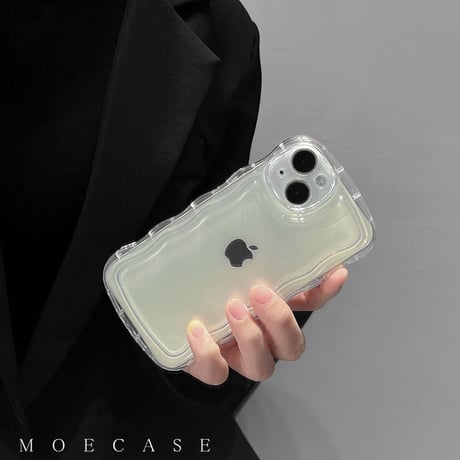 クリア iPhone17e/17Pro/16/15proケース  うねうね シンプル風 アイフォン14pro/13/12/11カバー 落下防止 定番 使いやすい [M2775]