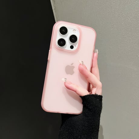 指紋防止 滑り止め加工 iPhone16pro/16plusケース 半透明 シンプル風 iPhone15pro/14/13proカバー 高品質 黄ばまない [M4983]