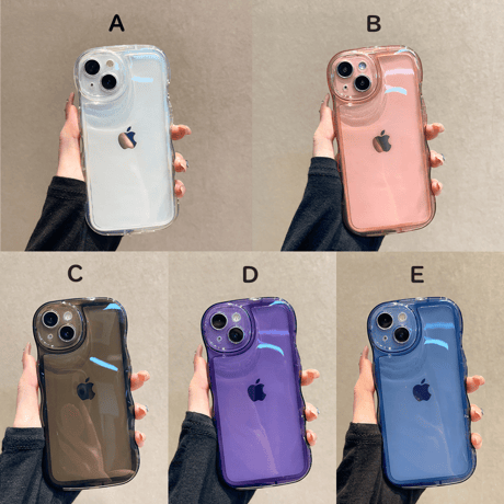 うねうね iPhone15/15proケース 高透明 ウェーブ型クリアケース 光沢 大人可愛い 落下防止[M3483]