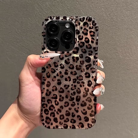 ヒョウ柄 iPhone16/16Proケース 宝石ストラップ iPhone15Pro/14pro/13/12ケース アニマル柄 女子力高い 人気[M4794]