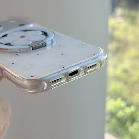 花リング iPhone17Pro/17ケース MagSafe対応 iPhone17ProMax/16Pro/15カバー 多機能便利 かわいい[M6208]