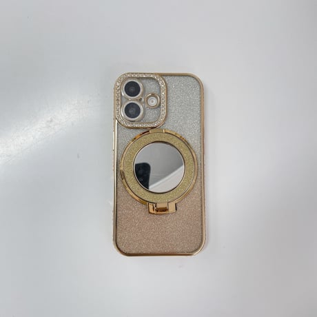 メイク直しミラー iPhone16/16Proケース Magsafeリングスタンド ジュエリー iPhone15Pro/14/13Proカバー 大人気 コスパ最強[M4585]