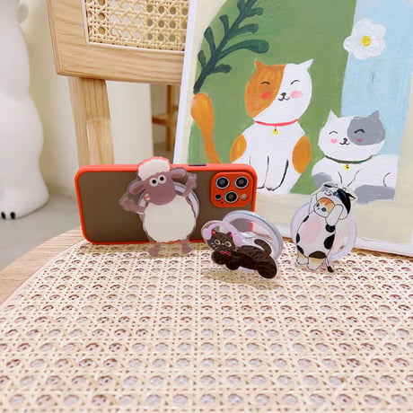 Panda Catスマホグリップ マグセーフ式 折り畳み式グリップトーク パンダ 卓上スタンド機能付き 耐久性あり ギフトに最適[M3749]