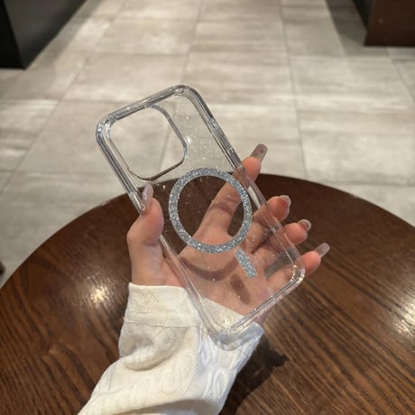 眩しいほどキラキラ iPhone15/15proケース 高級感 MagSafe対応 iphone14/13/12proカバー 黄ばまないクリアケース ラメ入り人気品[M4038]