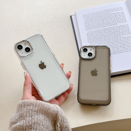 シルバーレンズ枠 iphone14/13proケース 高透明感 iphone13/12/11カバー 黄ばまない 立体ボタン 男女お揃い[M3098]