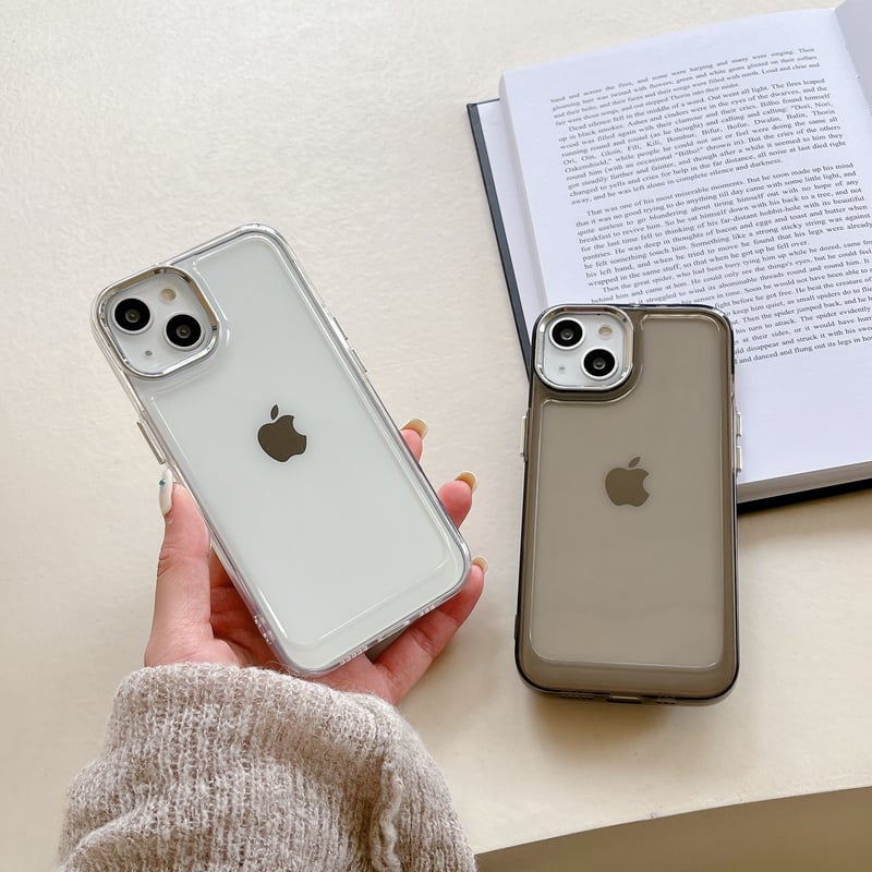 シルバーレンズ枠 iphone14/13proケース 高透明感 iphone13/12/11カ