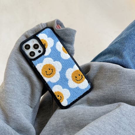 笑顔の花 iphone16/15/14proケース 刺繍入り可愛い iphone13/12/11カバー   綺麗 秋冬アイテム ガールズ向け 頑丈 M1078